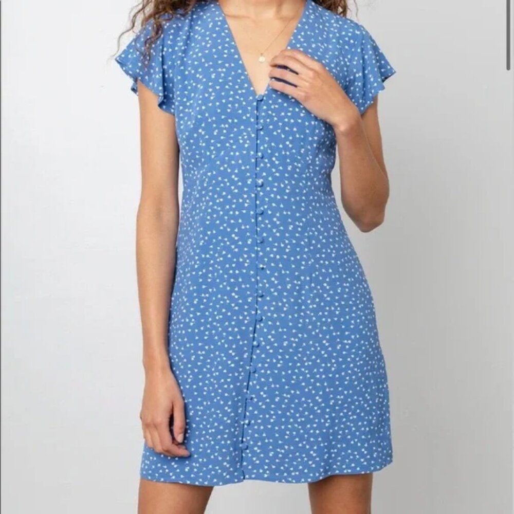 NWT Rails Helena Blue Wisteria  Mini Dress V Neck Size L